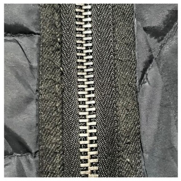 Madewell Womens XS Quilted Down Puffer Coat-Dark Navy & Black Asymmetrical Zip - Picture 10 of 15